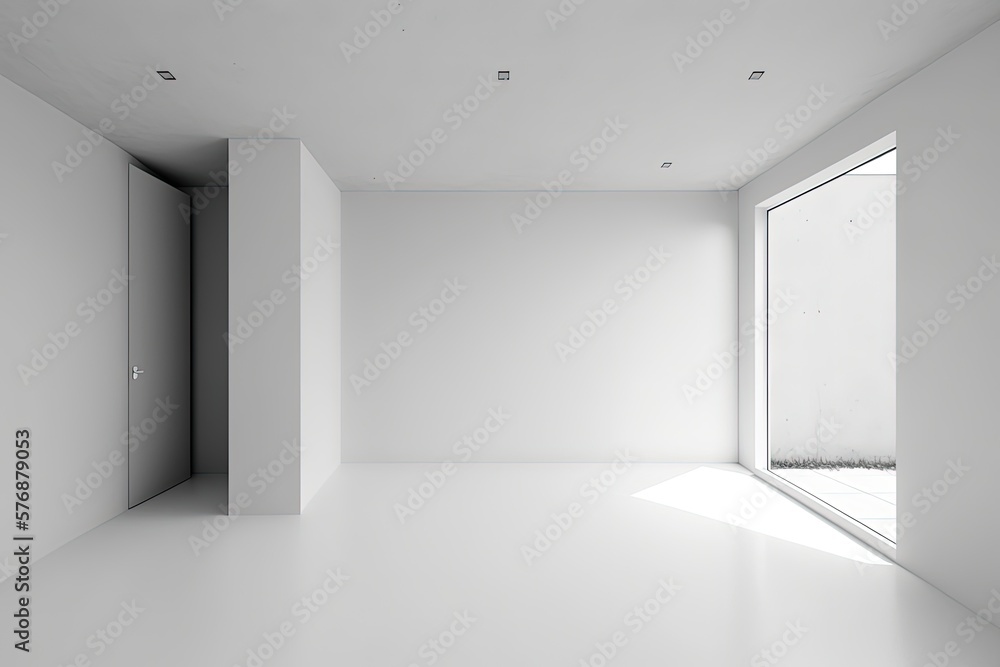 Copy space in a bright, empty interior. Generative AI