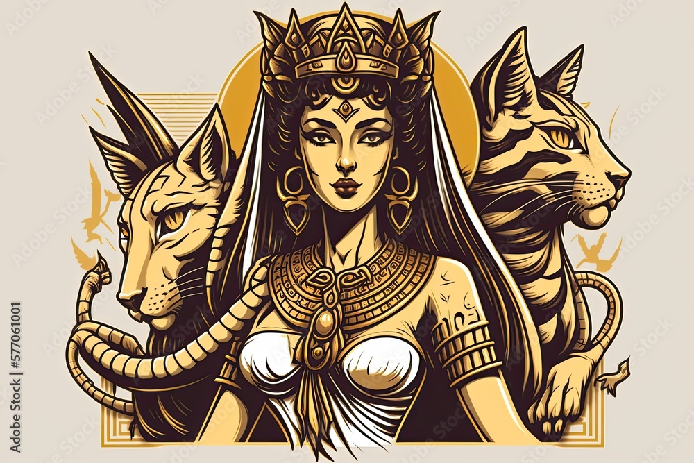 In ancient Egypt, Bastet was worshiped as a form of the goddess Bast. Generative AI