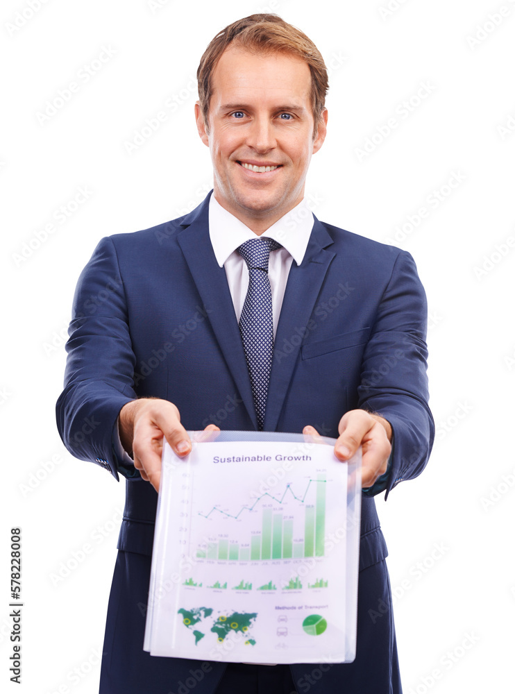 A business or sales manager presents a chart of data analytics and finance statistics showcasing the