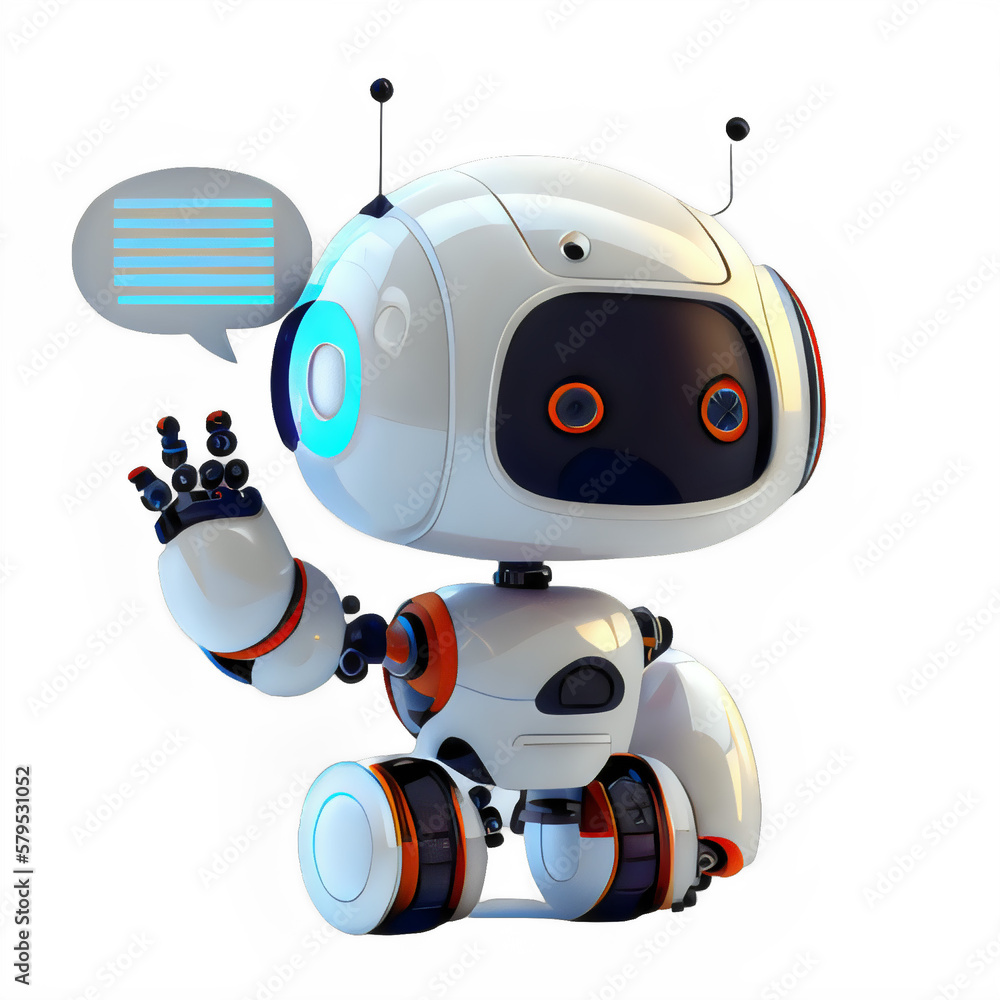 robot chatting, isolated, transparent, chatbot