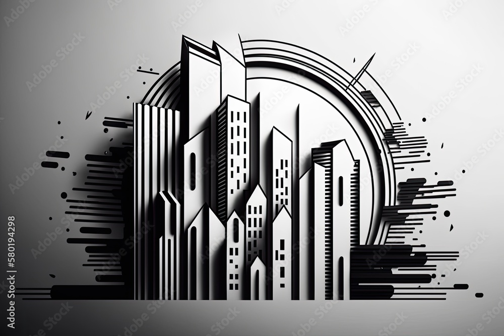 creating a logo in the line art fashion. city building abstract for inspiration when designing logos
