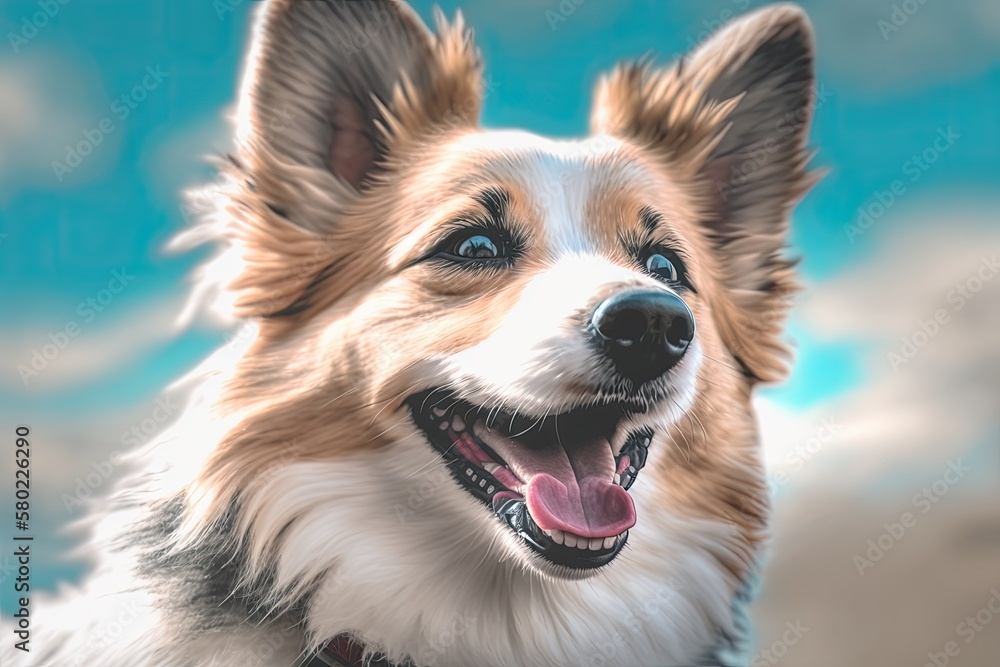 A picture of a happy dog. Generative AI