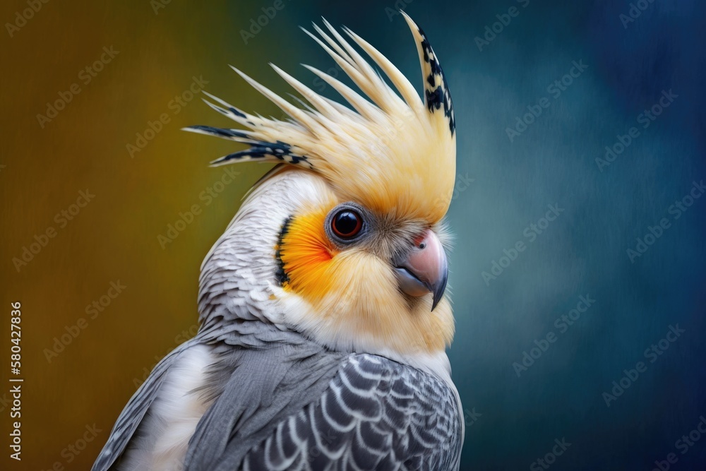 Pet. Cockatiel parrot. Funny parrots. Cockatiel pet. A bird with a crest. Cute animal. Funny bird. C