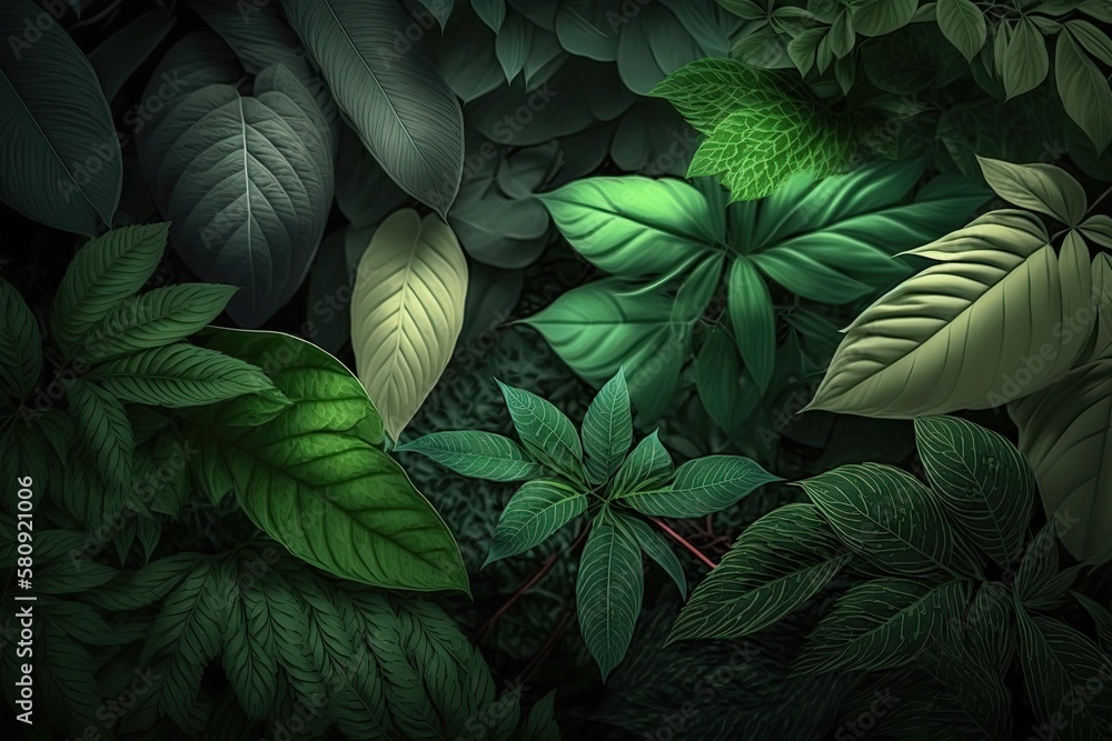 The summertime gardens green leaf nature. As a spring background cover page or greenery wallpaper, 