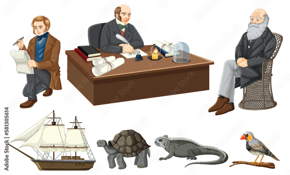 Set of Charles Darwin