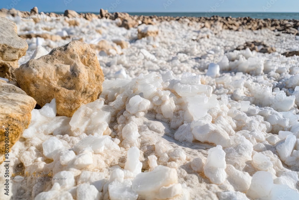 Background of salt up close. genuine salt. natural mineral formations in dead sea salt. Dead Sea sal