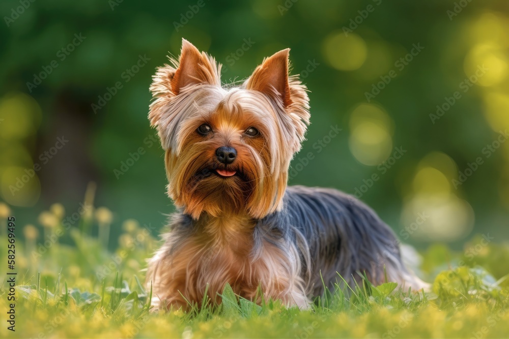 Yorkshire dog terrier as a pet. Generative AI