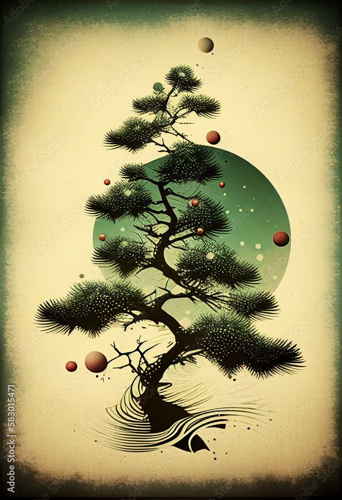 Creative classic Christmas tree illustration