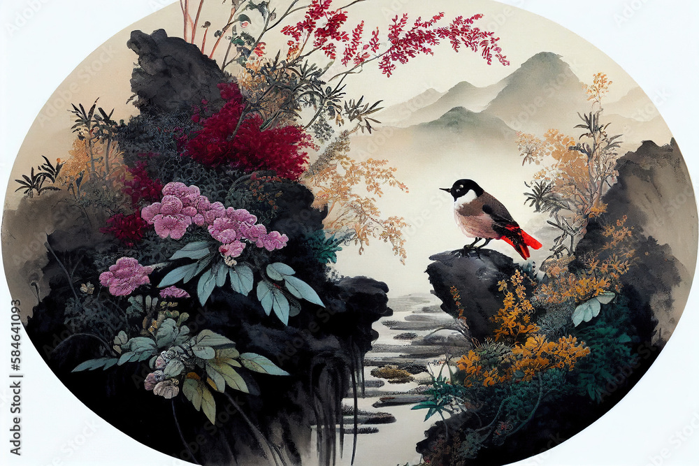 AI-generated illustration of Chinese painting