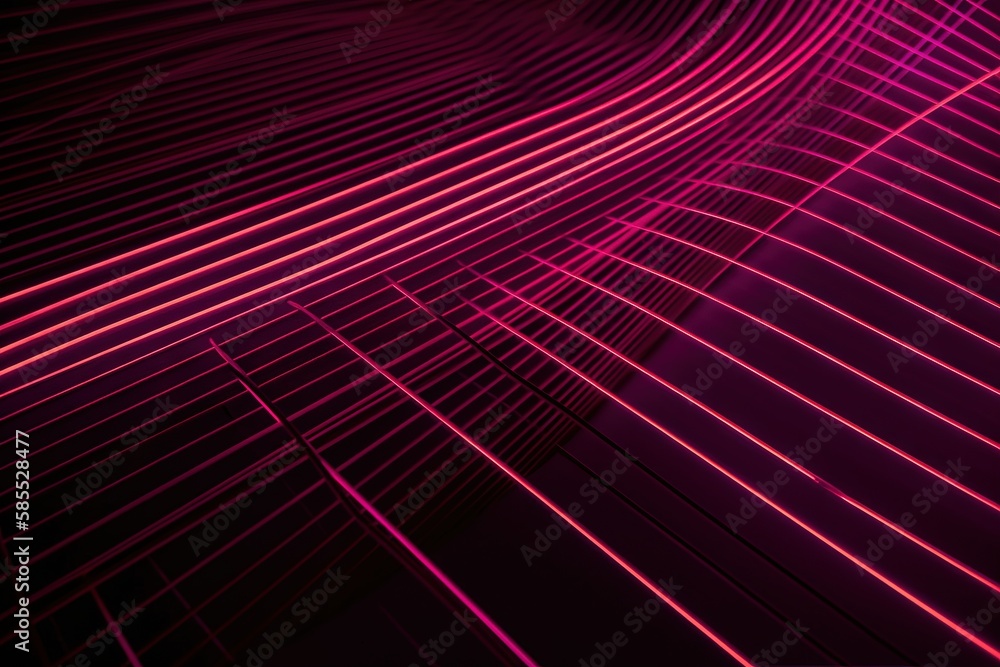  a dark background with pink lines and a black background with red lines.  generative ai