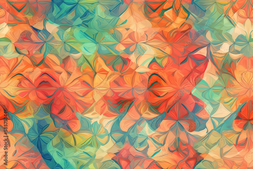 vibrant floral painting with a variety of colorful flowers. Generative AI