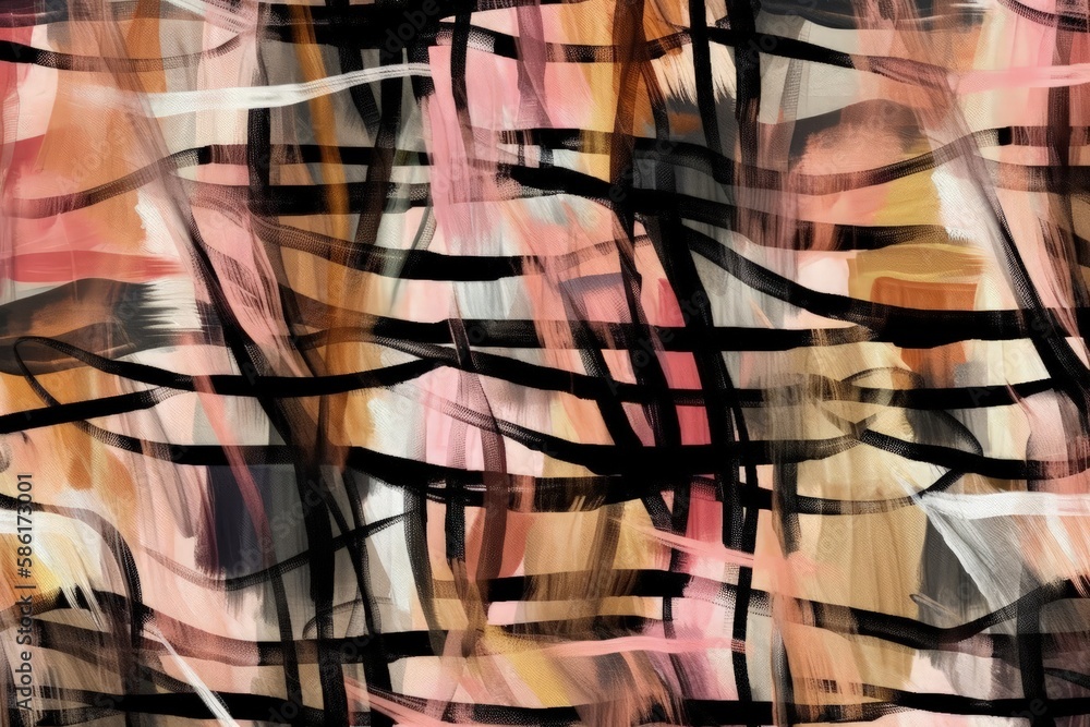 abstract painting with colorful lines and shapes created with Generative AI technology