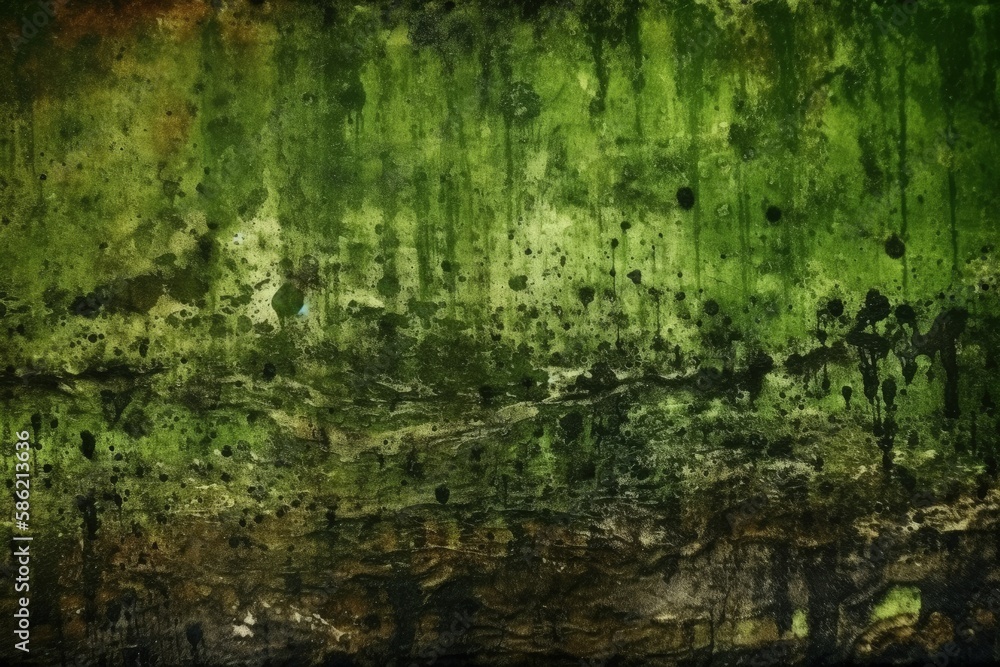 abstract painting featuring shades of green and brown created with Generative AI technology