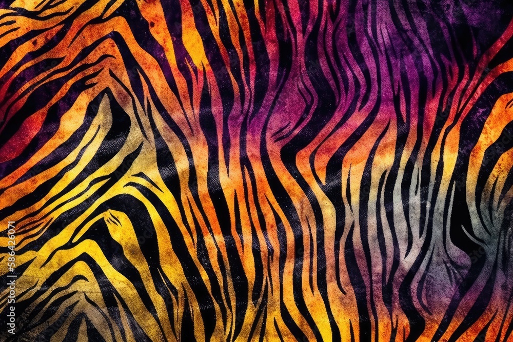 close-up view of a black and white animal print fabric. Generative AI