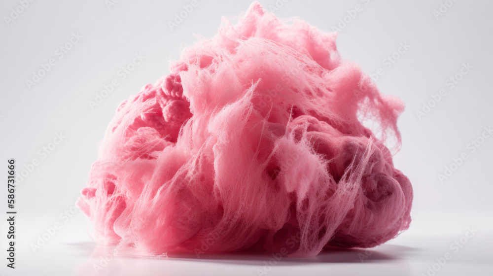 Pink cotton candy. Illustration AI Generative