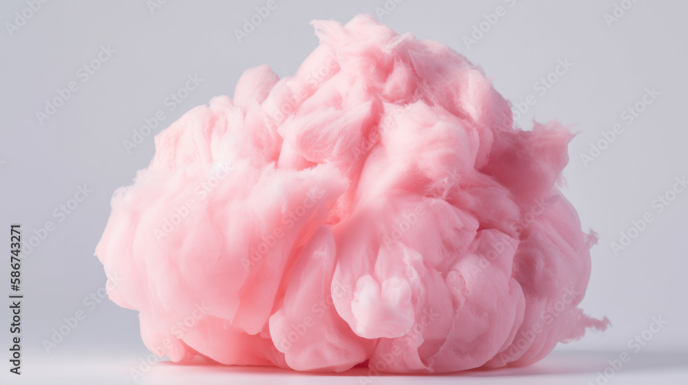 Pink cotton candy. Illustration Generative AI.
