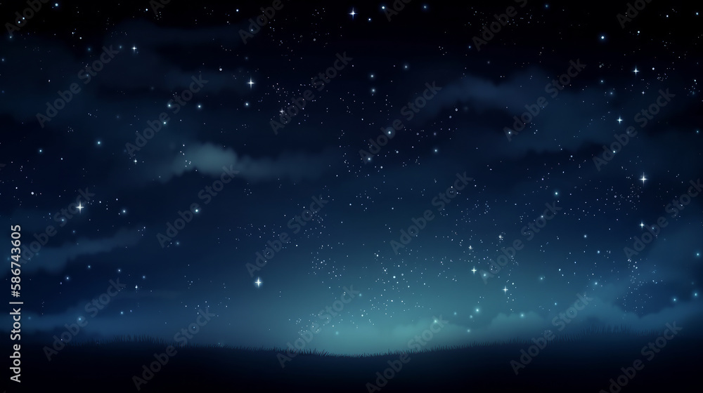 Night sky with stars. Illustration AI Generative