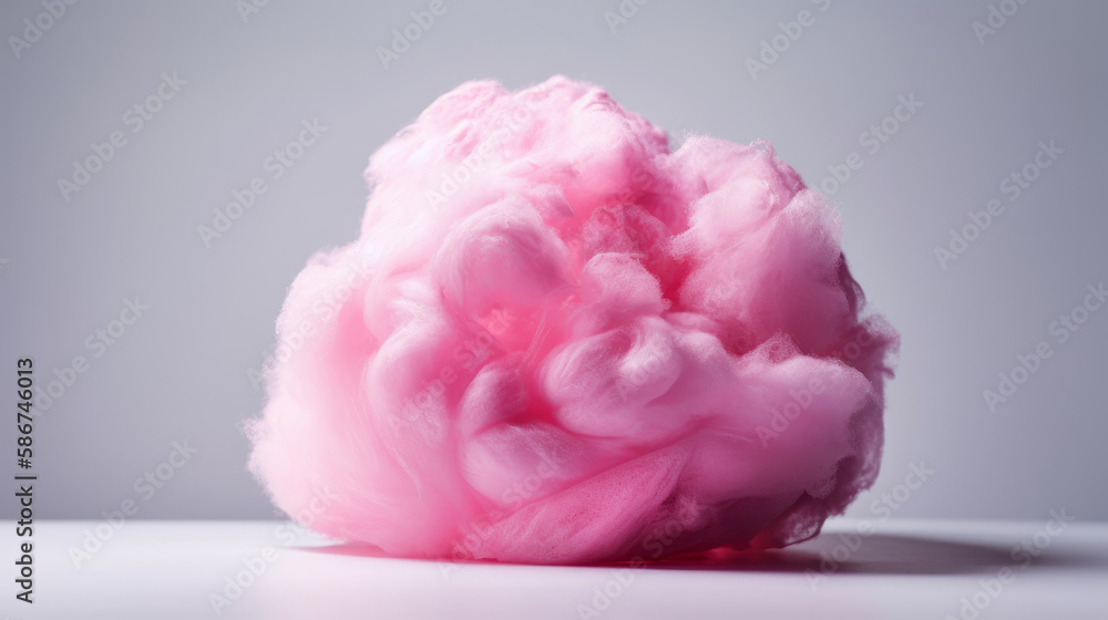Pink cotton candy. Illustration Generative AI.