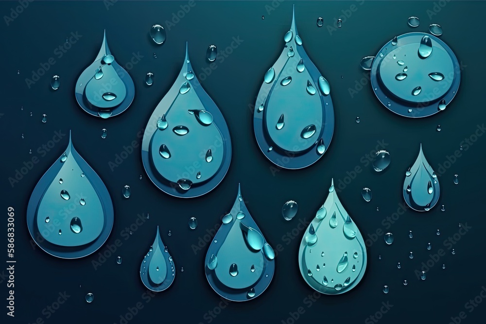 water droplets on a dark background. Generative AI