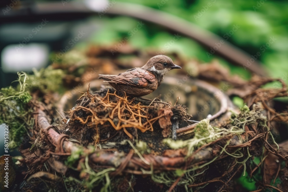 a tiny bird nest. Generative AI