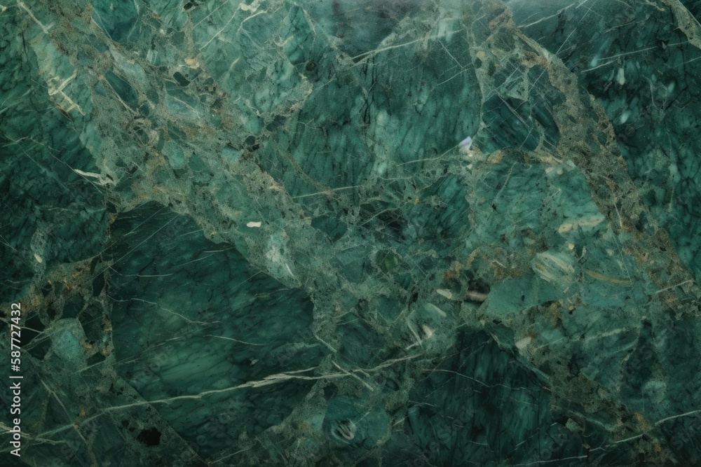 Green Marble Texture on a White Background. Generative AI