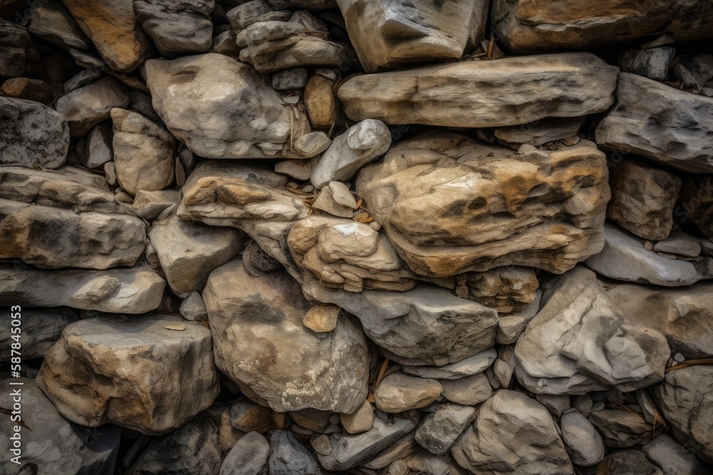 Cairn, a stack of rocks used as a trail marker or monument. Generative AI