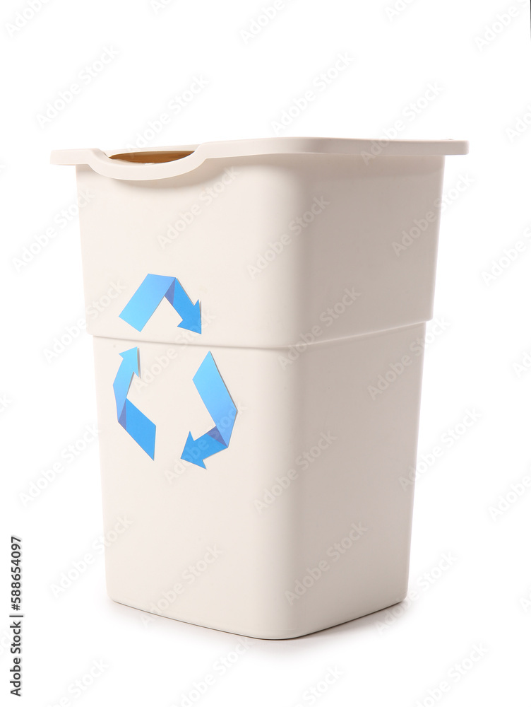 Container for garbage isolated on white. Recycling concept