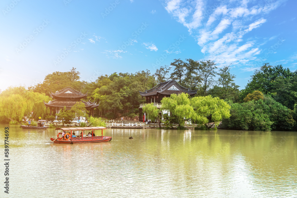 Slender West Lake is a famous scenic spot in China, Yangzhou, China.