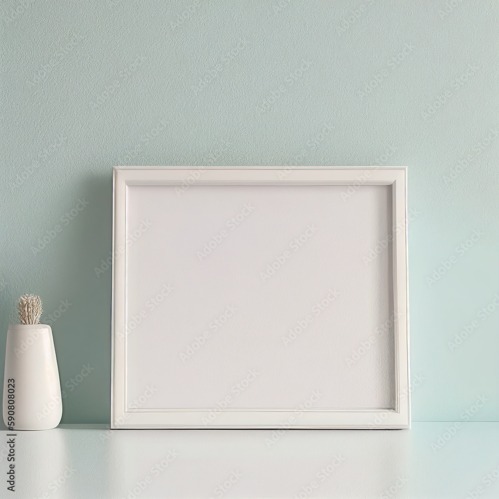 White blank photo frame for family generated by artificial intelligence