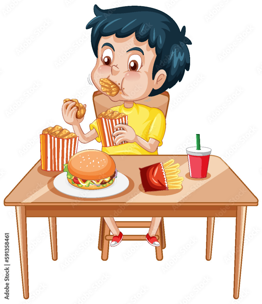 Happy Boy Enjoying Meal