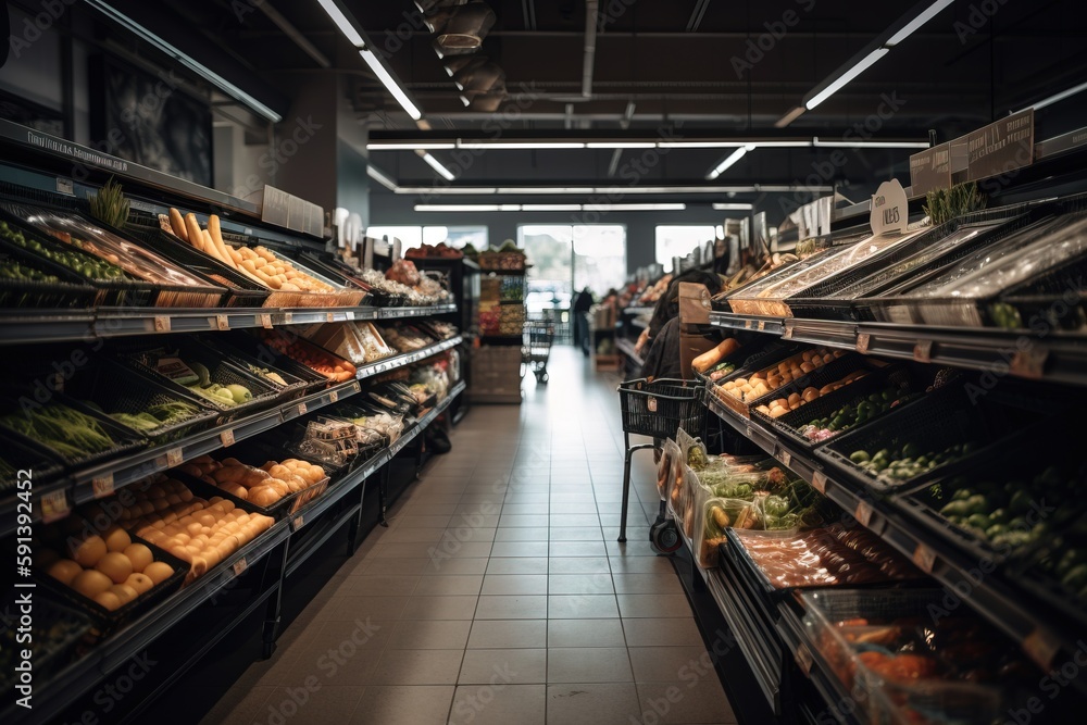  a grocery store filled with lots of food and produce on display in the aisle of the store, with peo