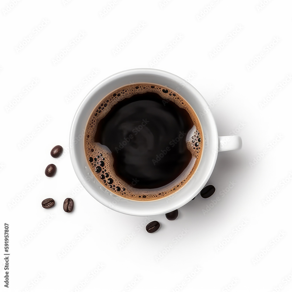 Espresso coffee cup isolated. Illustration AI Generative