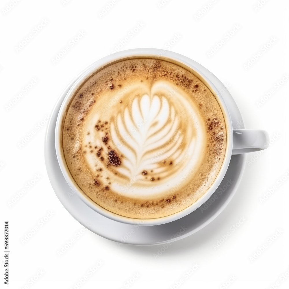 Cappuccino cup isolated. Illustration AI Generative.