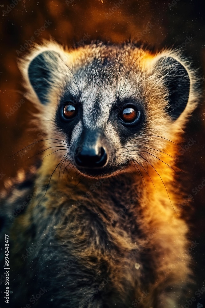  a close up of a small animal with a blurry look on its face and a blurry background behind the ani