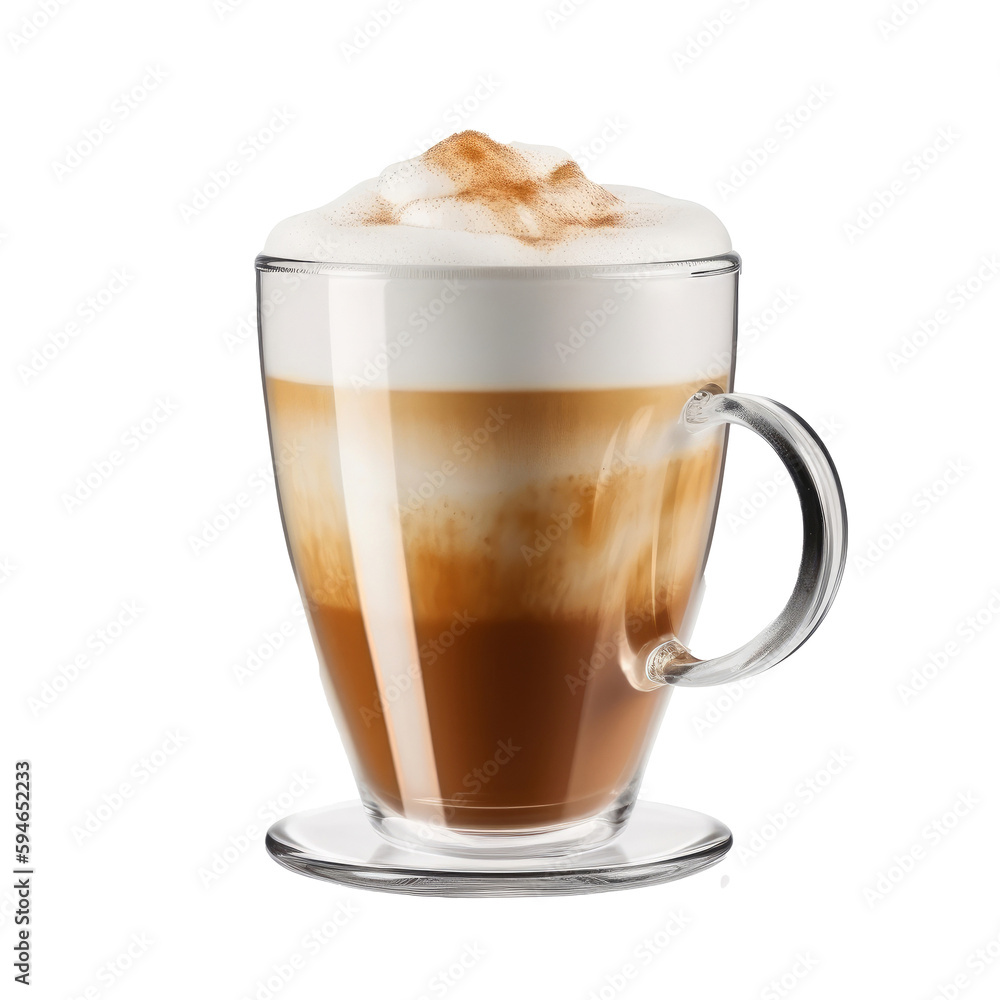 Cappuccino cup isolated. Illustration Generative AI.