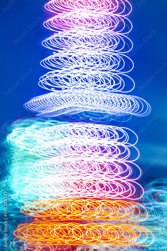 Abstract blurred bokeh of Tokyo Tower at night background