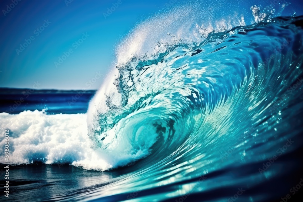 massive wave crashing in the ocean. Generative AI Generative AI
