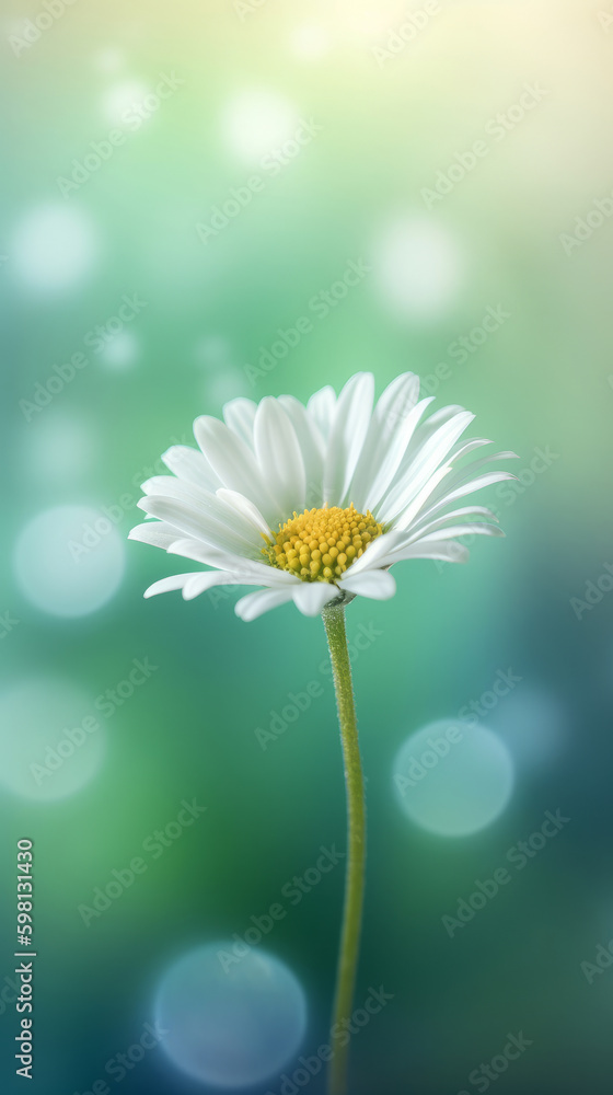 Daisy flower background. Illustration AI Generative
