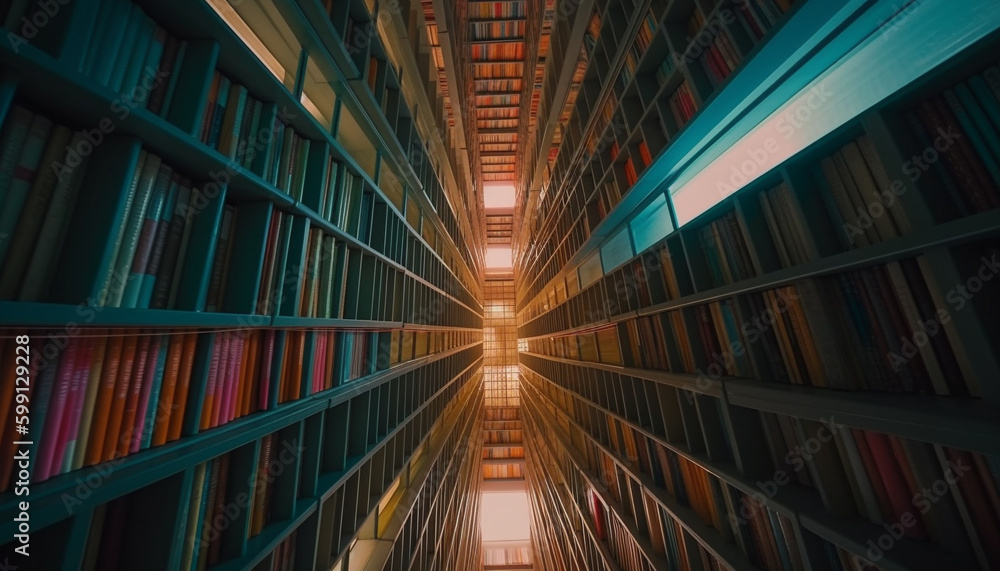 A modern library with a vast collection generated by AI