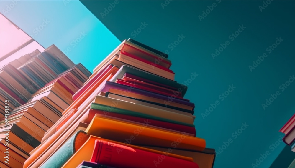 A large collection of textbooks in a bookstore generated by AI