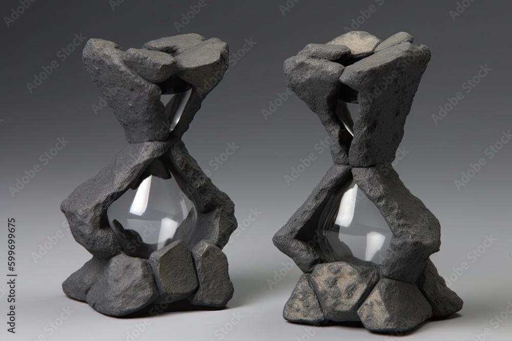 two stones positioned adjacent to each other Generative AI