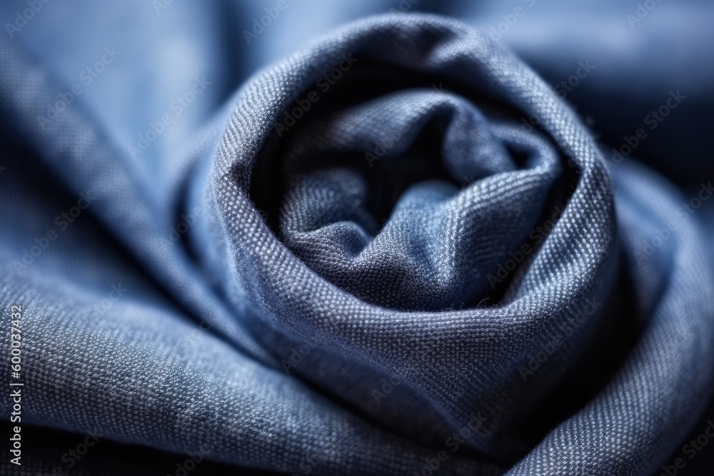 textured blue fabric in close-up Generative AI