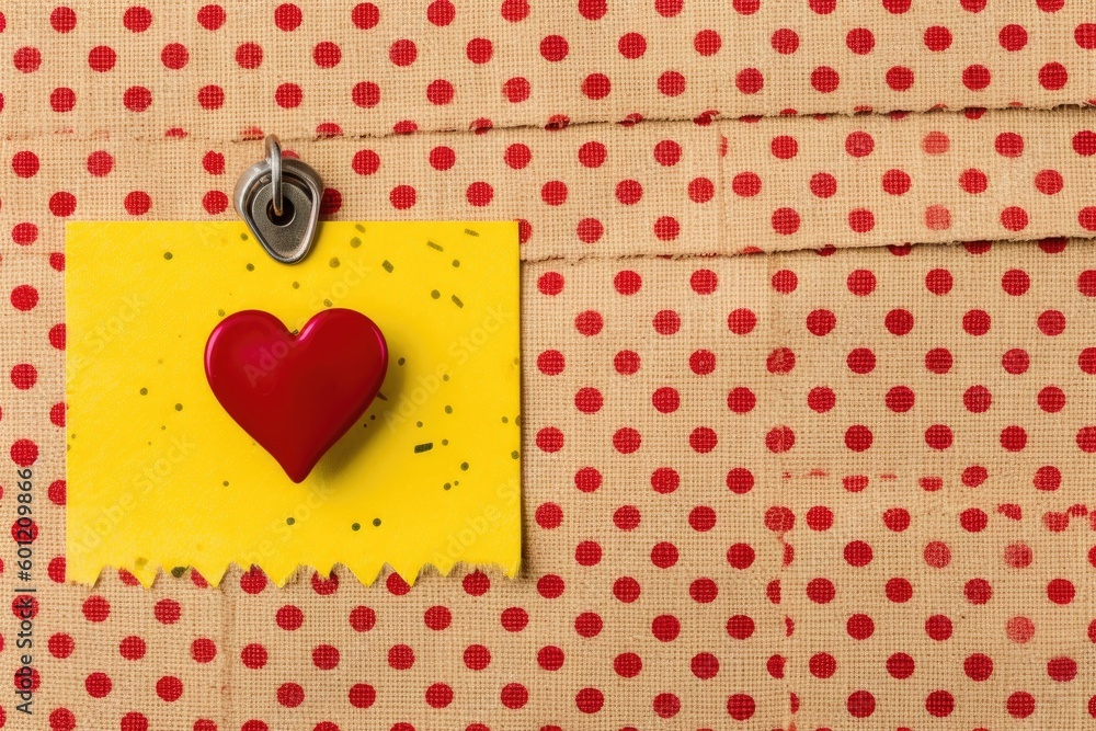 red heart pinned to a yellow piece of paper Generative AI
