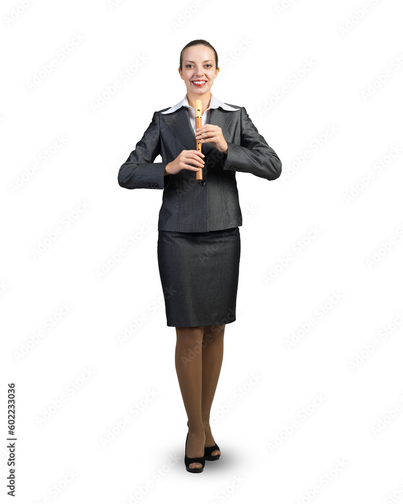 Business woman with flute