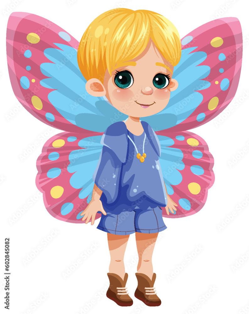 Little Fairy with Butterfly Wings