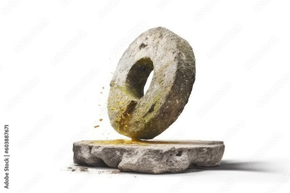 stone sculpture oozing a bright yellow substance Generative AI