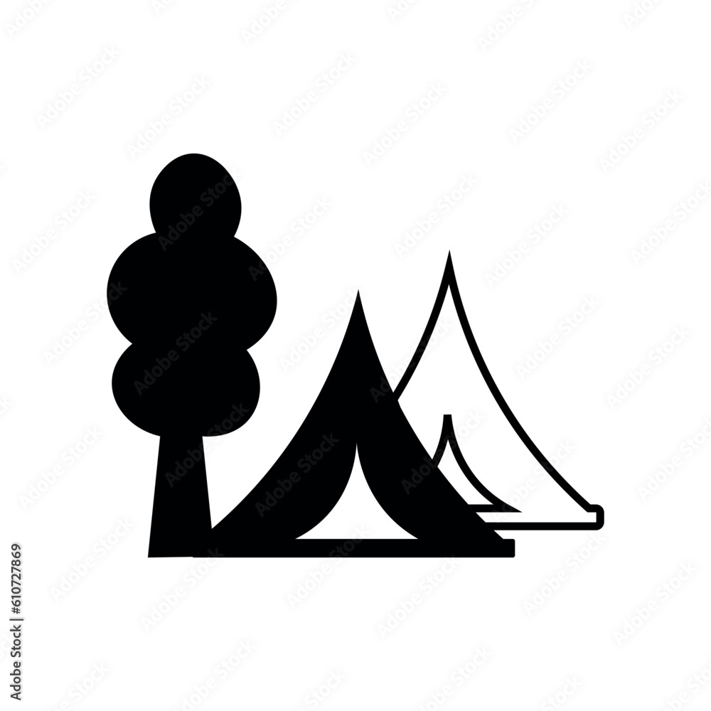 Camping tents on white background