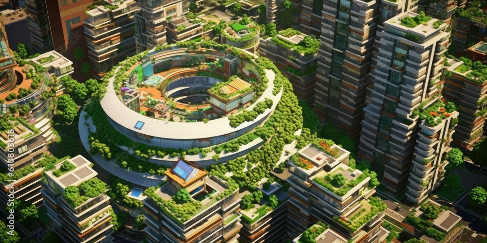 The Solar-Powered City: A Sustainable Oasis  Generative AI Digital Illustration Part#060623 