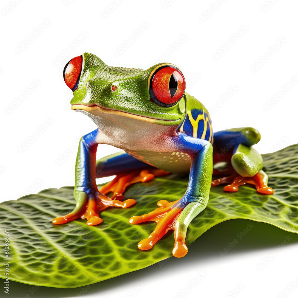Red-eyed Tree Frog (Agalychnis callidryas) perched on leaf
