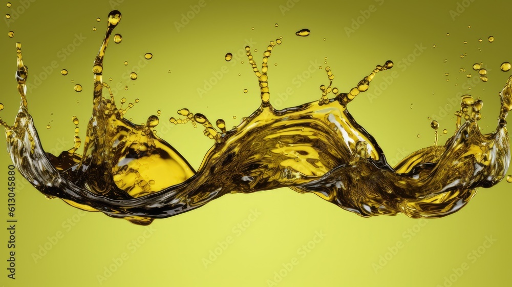 Olive or engine oil wave splashing. Generative AI